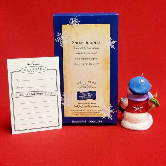 Hallmark Snow Buddies 2004 Christmas Snowman Reindeer Ornament - Picture 3 of 13